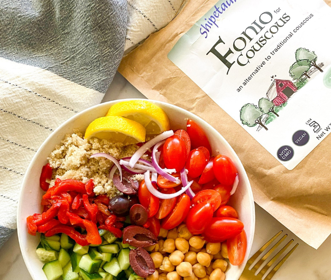 Fonio Greek Bowl | Easy + Delicious Grain Salad (VIDEO)